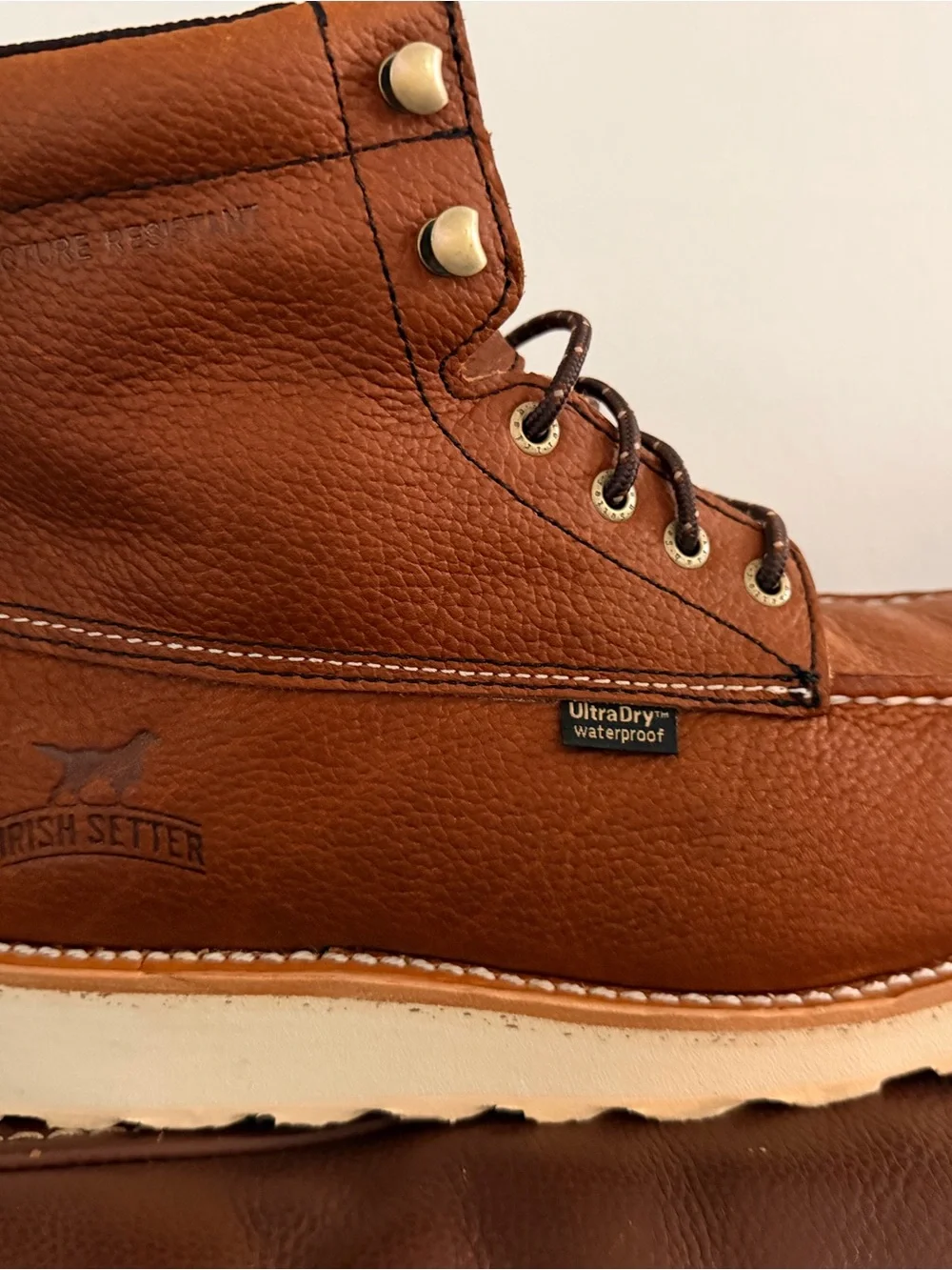 Irish Setter Men's Brown Leather Moc Toe Work Boots